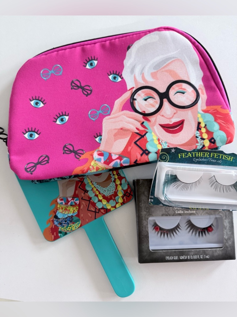 Spirit Women Makeup Lashes - Teal & Black Feathered and Black with Red Accents